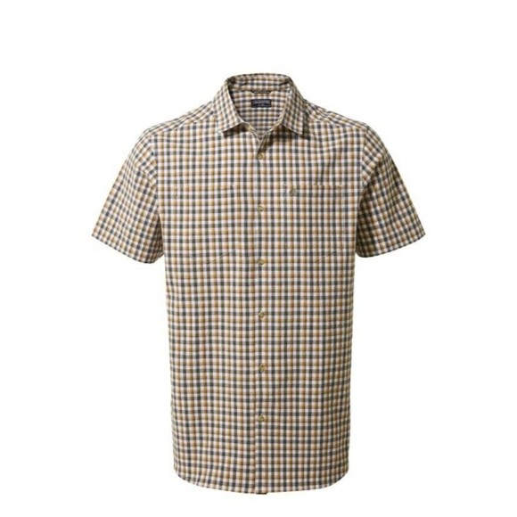 CRAGHOPPERS Men's Nour Short Sleeved Check Shirt | Parka Green Check Size Large - Picture 4 of 10